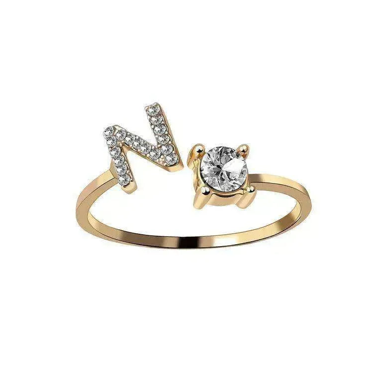 Customizable 26-Letter Ring: Fashionable & Elegant Jewelry