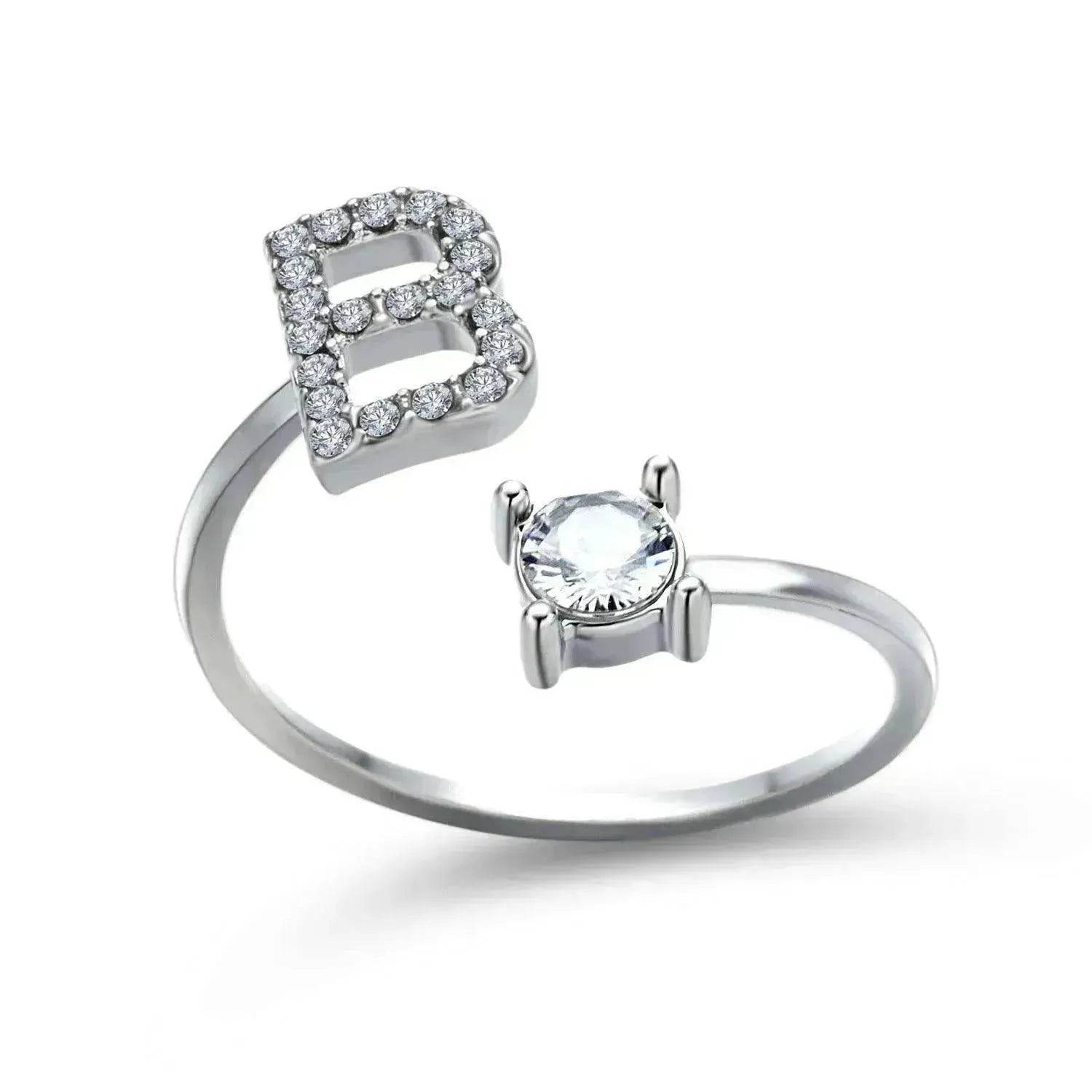 Customizable 26-Letter Ring: Fashionable & Elegant Jewelry