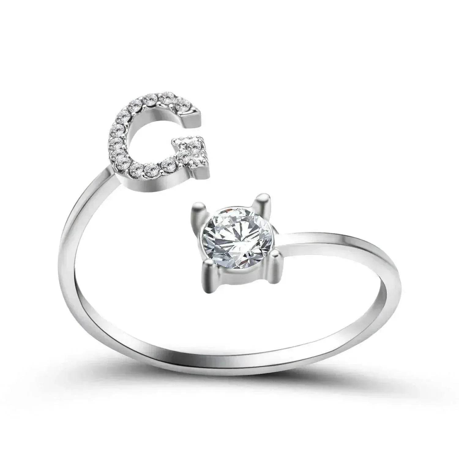 Customizable 26-Letter Ring: Fashionable & Elegant Jewelry