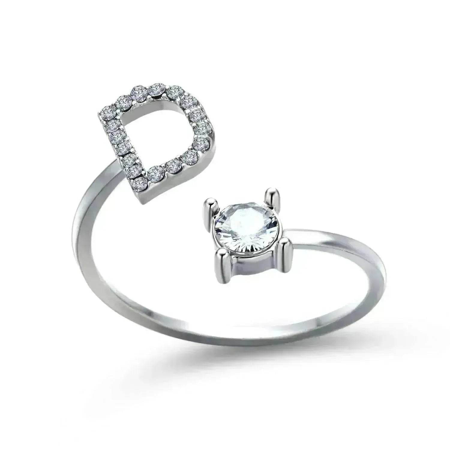 Customizable 26-Letter Ring: Fashionable & Elegant Jewelry