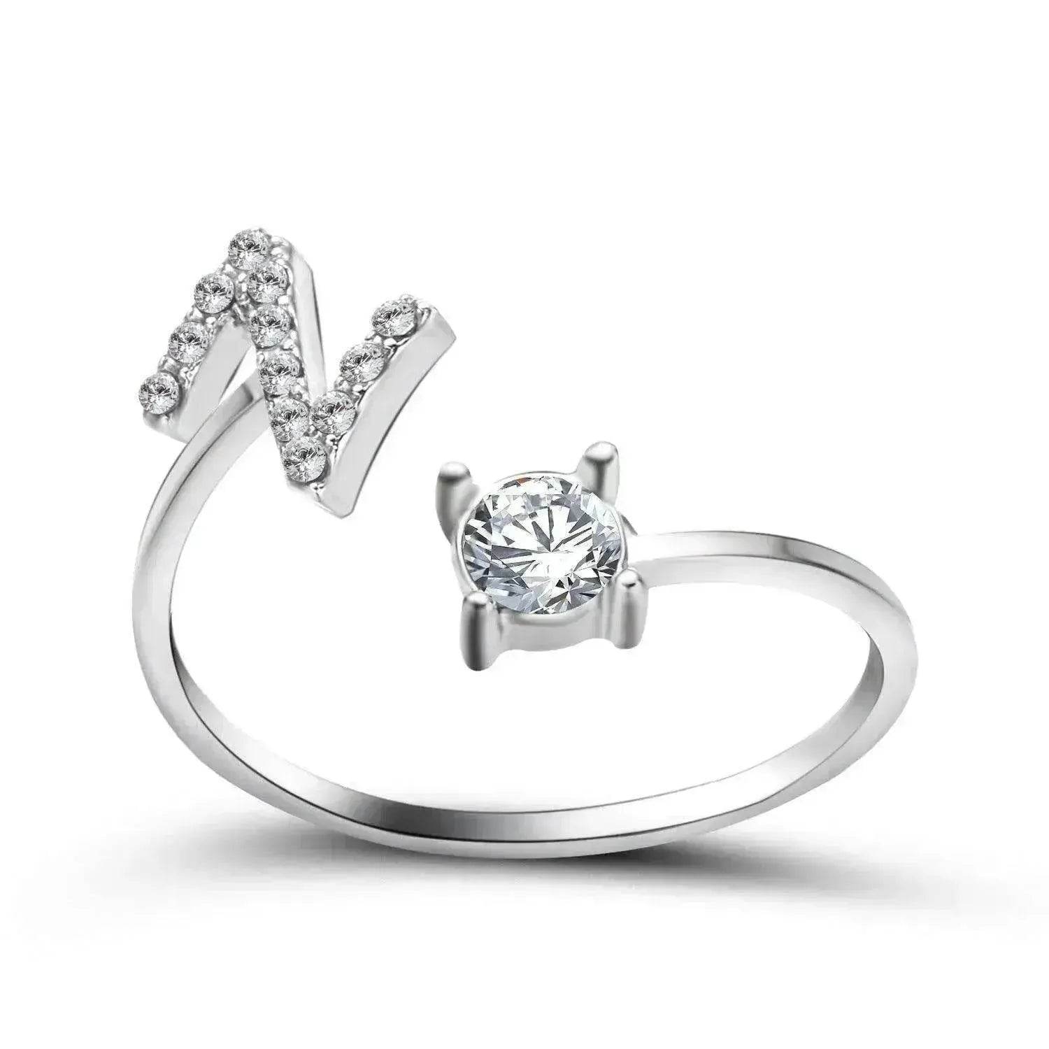 Customizable 26-Letter Ring: Fashionable & Elegant Jewelry