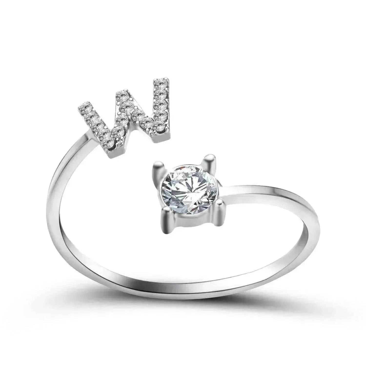 Customizable 26-Letter Ring: Fashionable & Elegant Jewelry