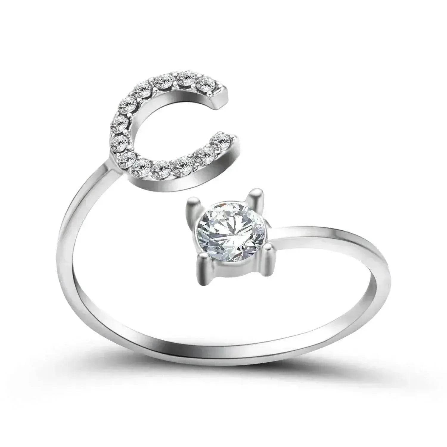 Customizable 26-Letter Ring: Fashionable & Elegant Jewelry