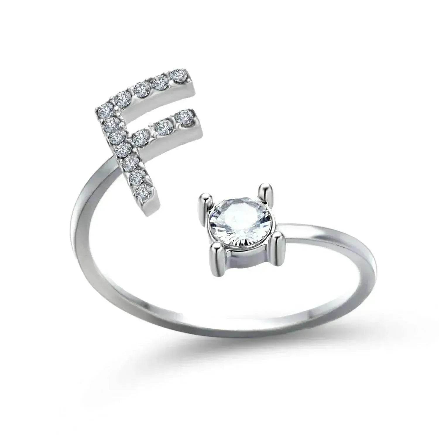 Customizable 26-Letter Ring: Fashionable & Elegant Jewelry