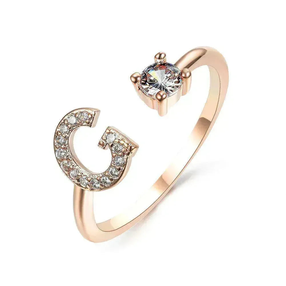 Customizable 26-Letter Ring: Fashionable & Elegant Jewelry