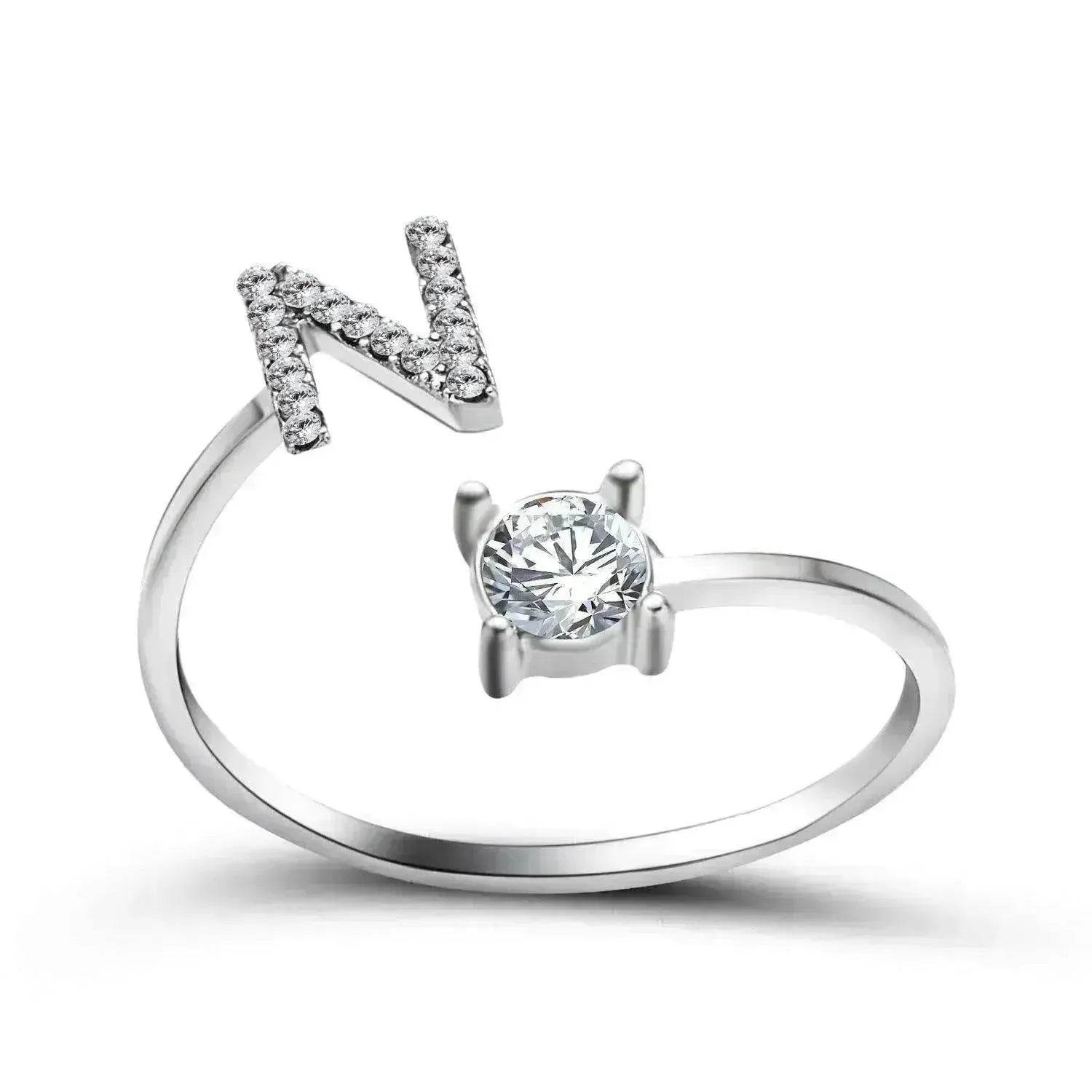 Customizable 26-Letter Ring: Fashionable & Elegant Jewelry