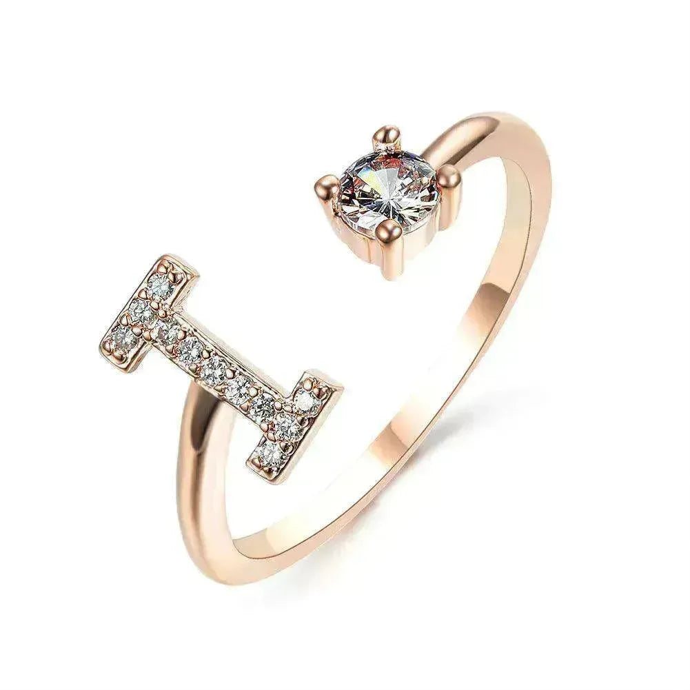 Customizable 26-Letter Ring: Fashionable & Elegant Jewelry
