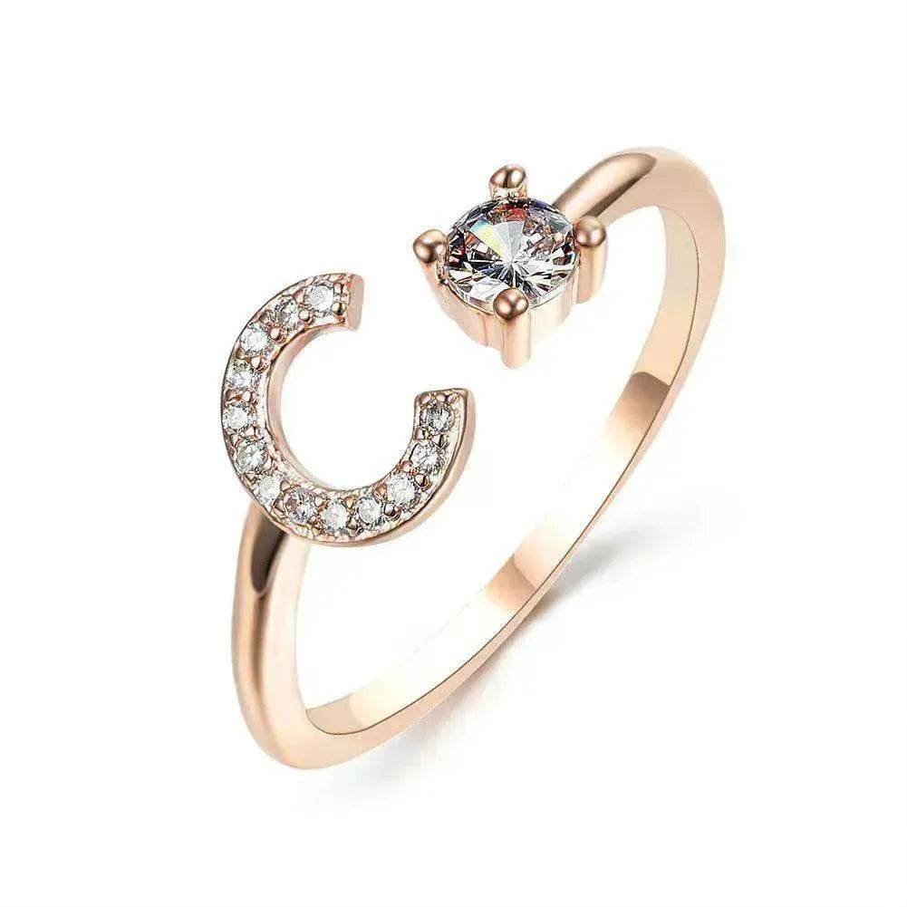 Customizable 26-Letter Ring: Fashionable & Elegant Jewelry