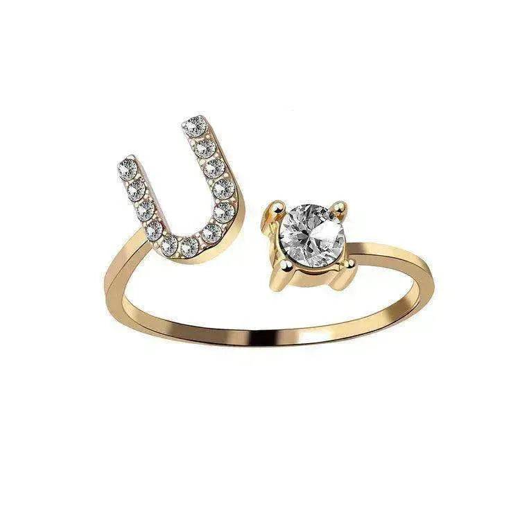 Customizable 26-Letter Ring: Fashionable & Elegant Jewelry