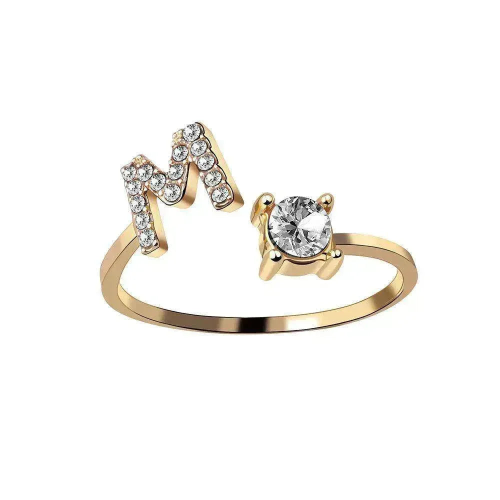 Customizable 26-Letter Ring: Fashionable & Elegant Jewelry