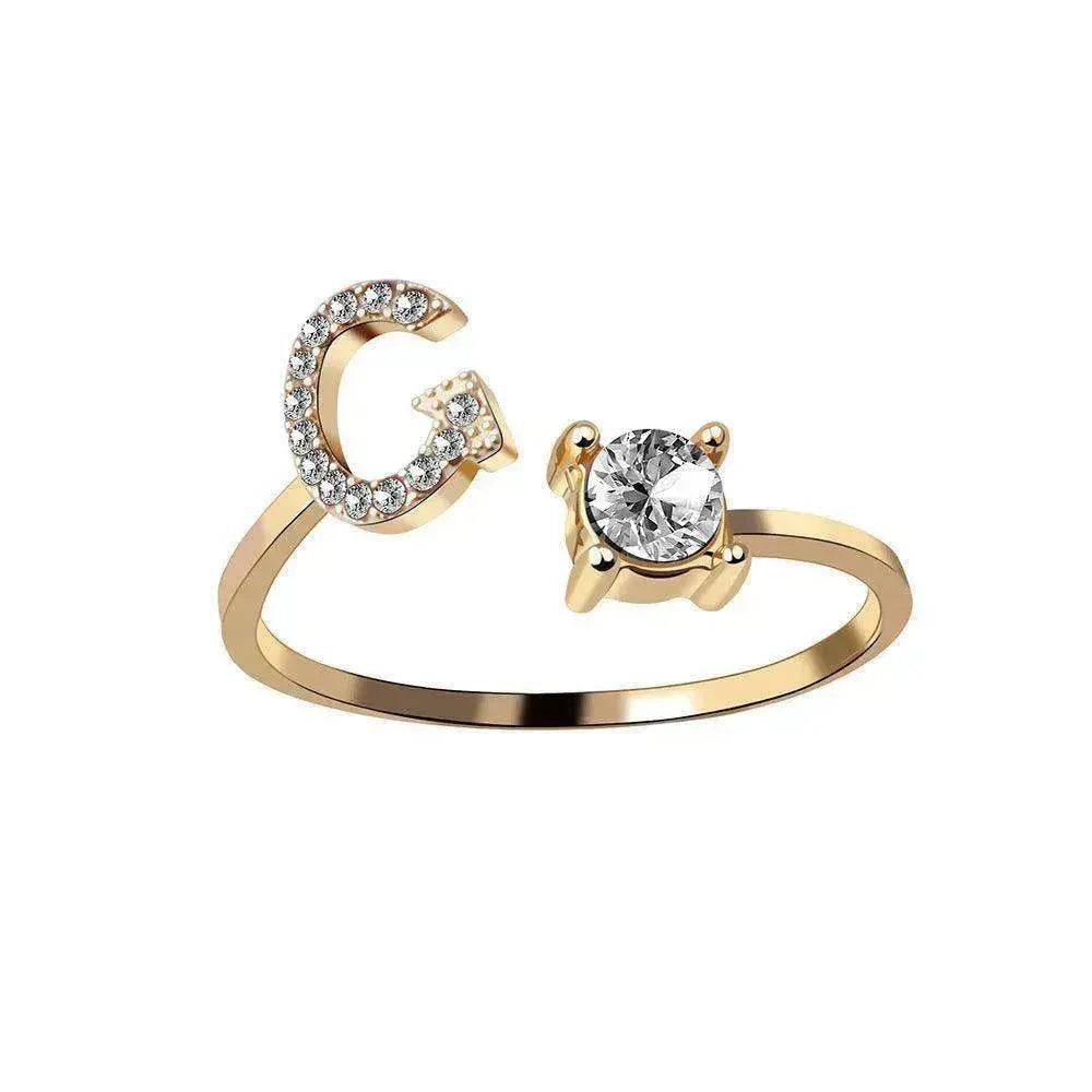 Customizable 26-Letter Ring: Fashionable & Elegant Jewelry