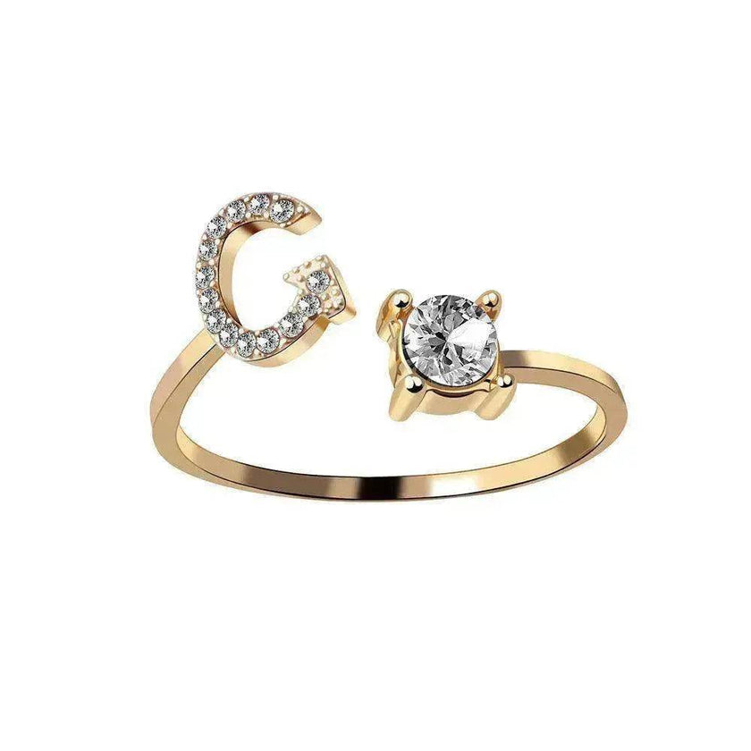 Customizable 26-Letter Ring: Fashionable & Elegant Jewelry