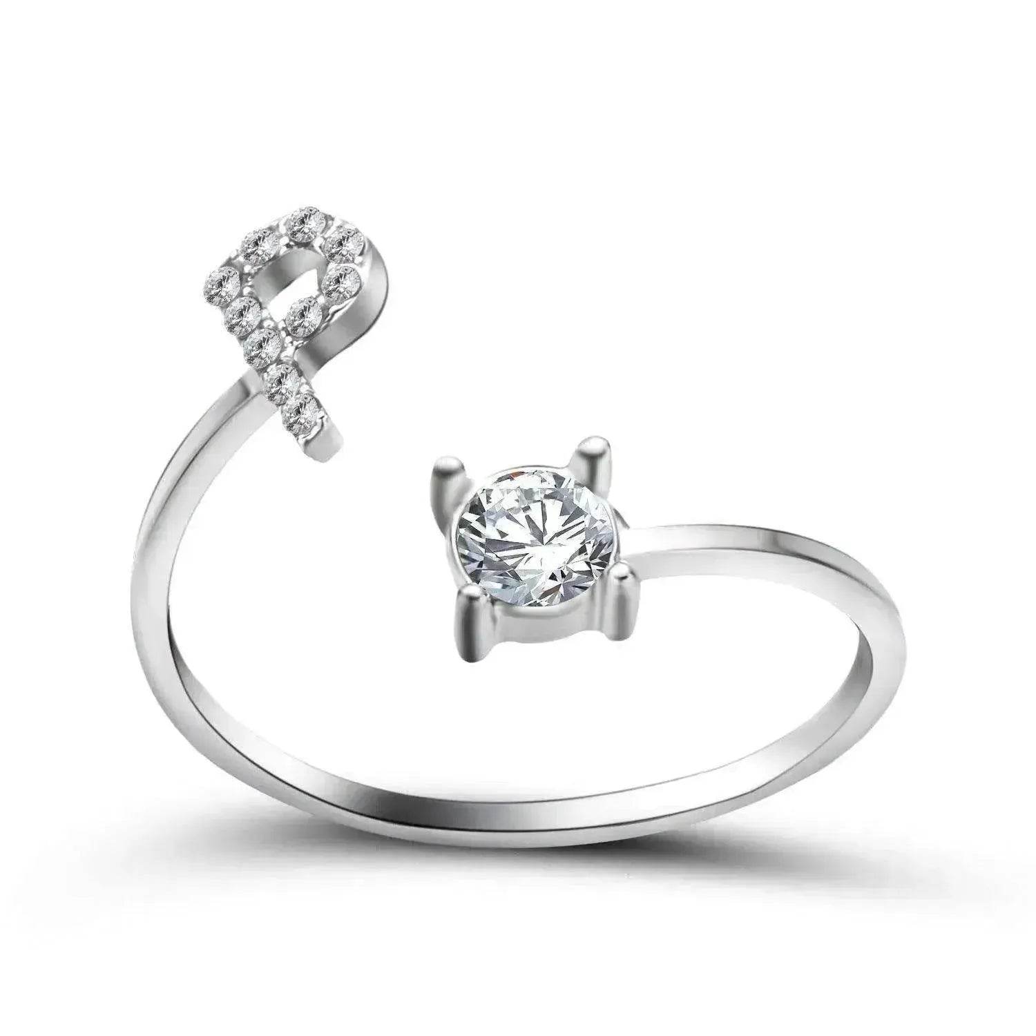 Customizable 26-Letter Ring: Fashionable & Elegant Jewelry