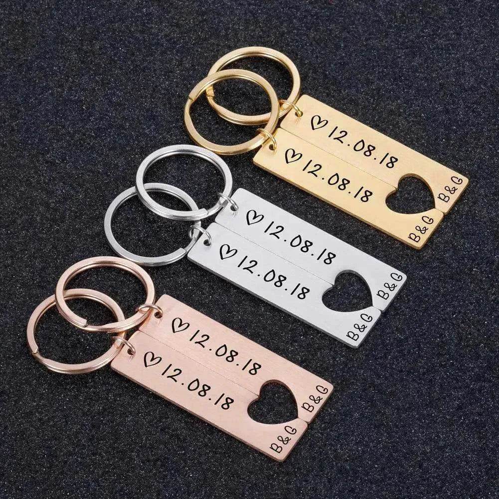 Customized Couples Electroplating Keychain