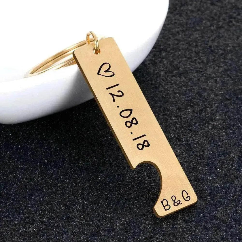 Customized Couples Electroplating Keychain