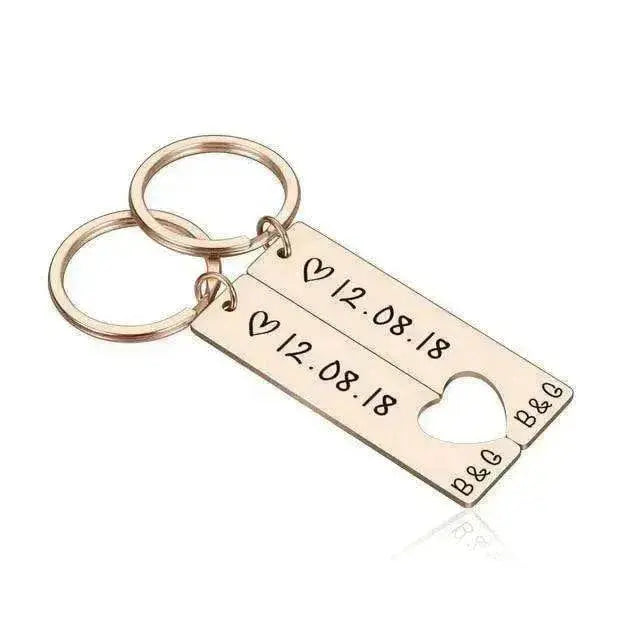 Customized Couples Electroplating Keychain