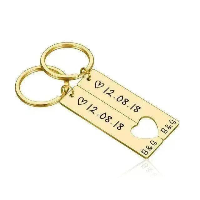 Customized Couples Electroplating Keychain