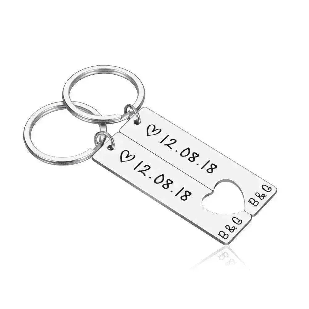 Customized Couples Electroplating Keychain