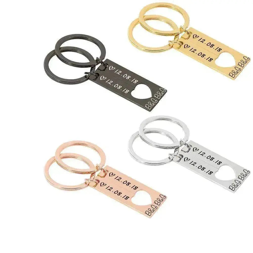 Customized Couples Electroplating Keychain