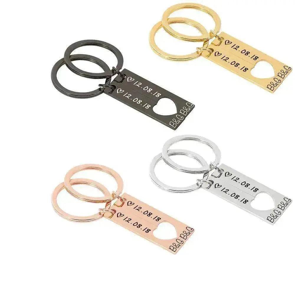 Customized Couples Electroplating Keychain