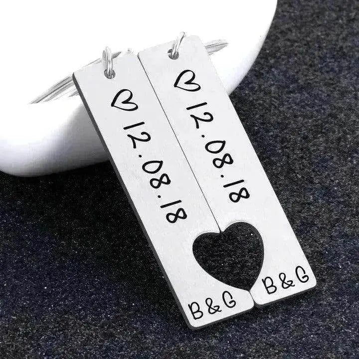 Customized Couples Electroplating Keychain