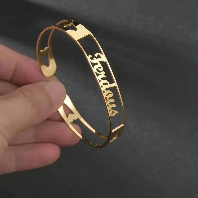 Customized Name Bracelet Personalized Custom Bangles Stainless Steel Jewelry