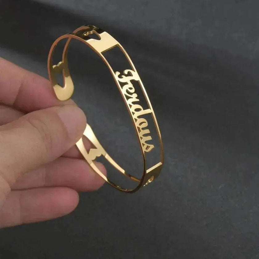 Customized Name Bracelet Personalized Custom Bangles Stainless Steel Jewelry