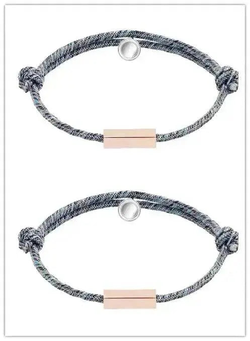 Customized Name Bracelet Pledge of Eternal Love Magnet Attracts Each Other Stainless Steel Couples Bracelet