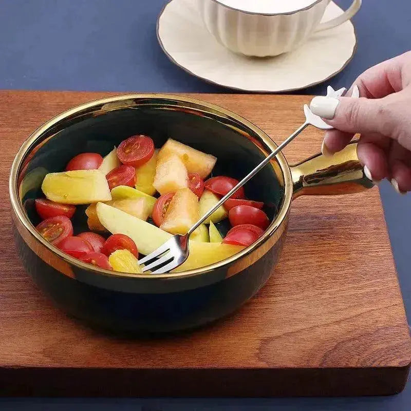 Cute Star and Moon 304 Stainless Steel Spoon and Fork Set for Coffee