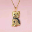 Cute Yorkshire Dog Pendant Zinc Alloy Die Casting Necklace