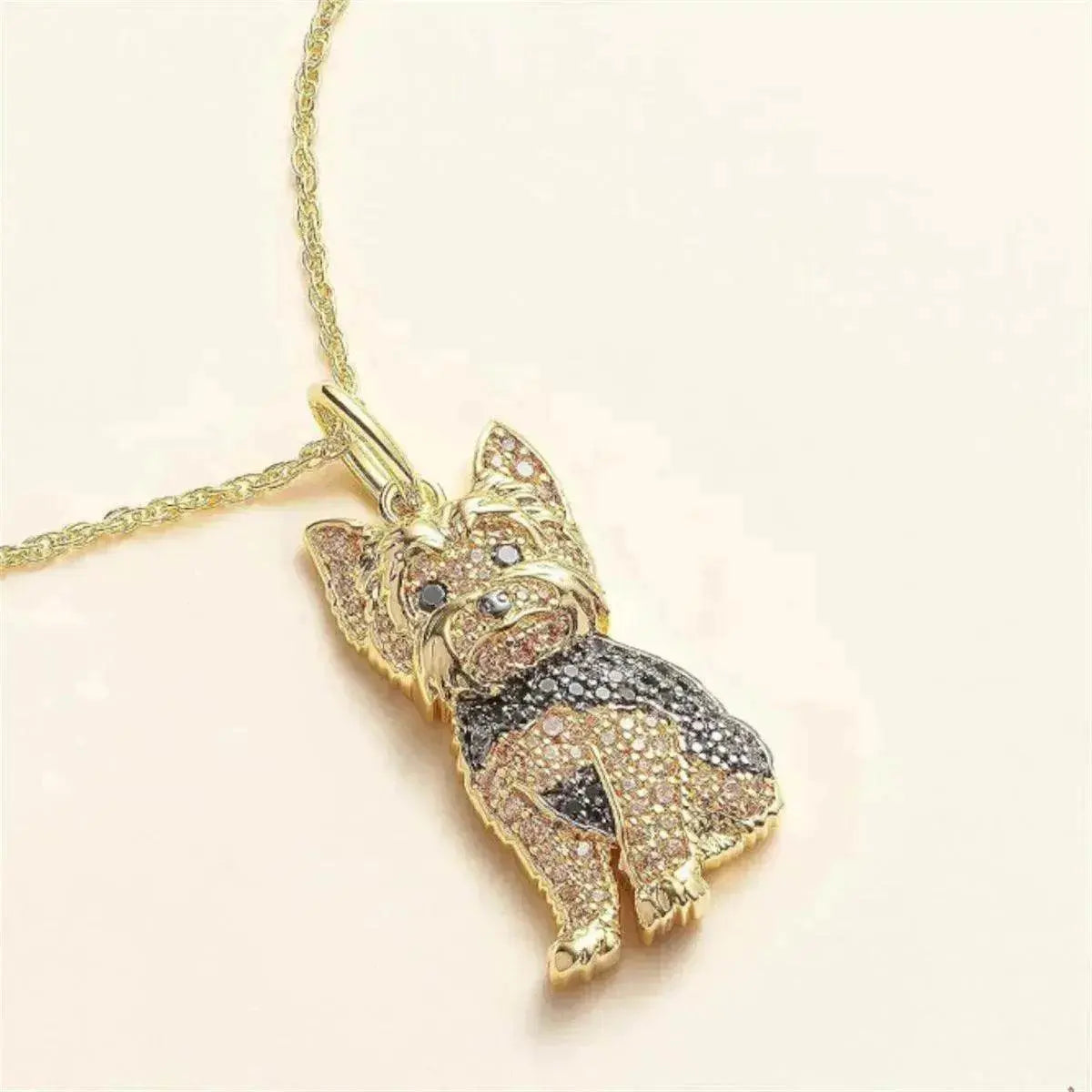 Cute Yorkshire Dog Pendant Zinc Alloy Die Casting Necklace