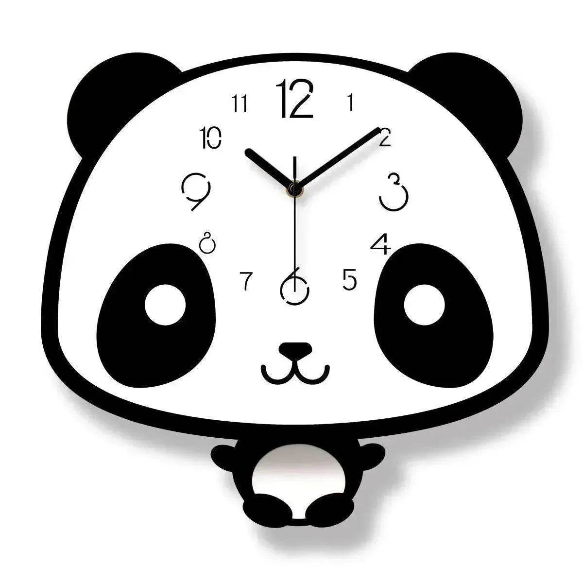 Cute swinging panda wall clock