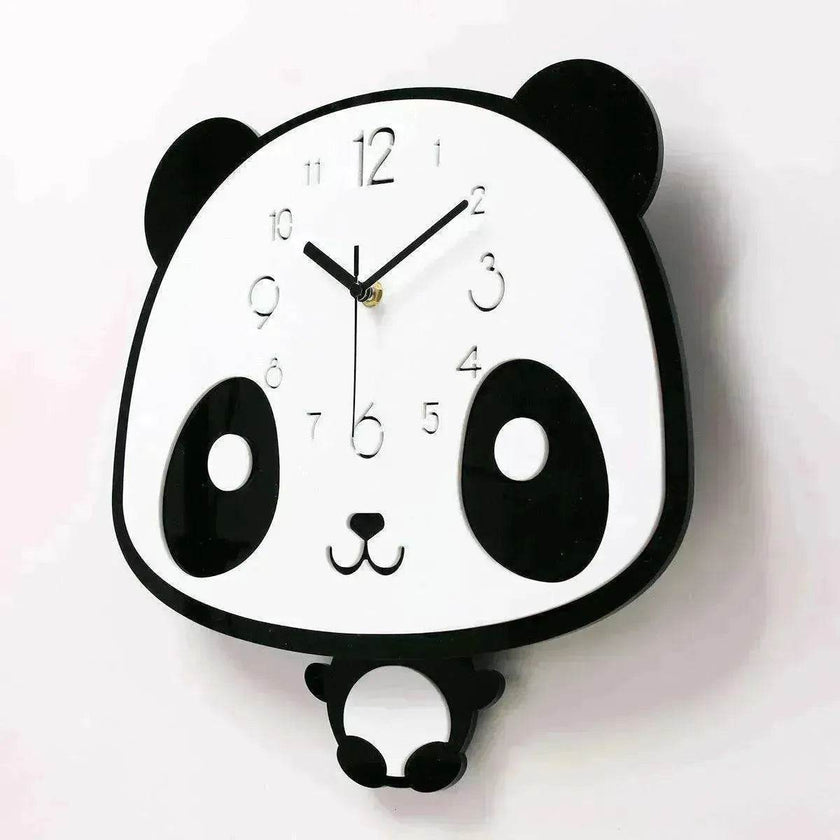 Cute swinging panda wall clock