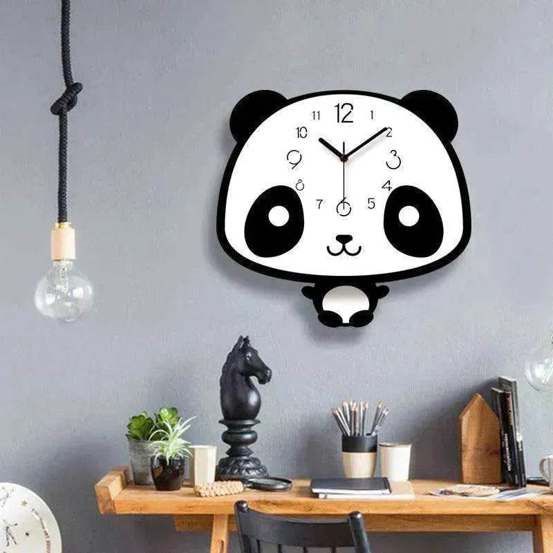 Cute swinging panda wall clock