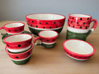 Watermelon Bowls | Large & Small – Hand-Painted Palestinian Ceramic | Made in Jordan