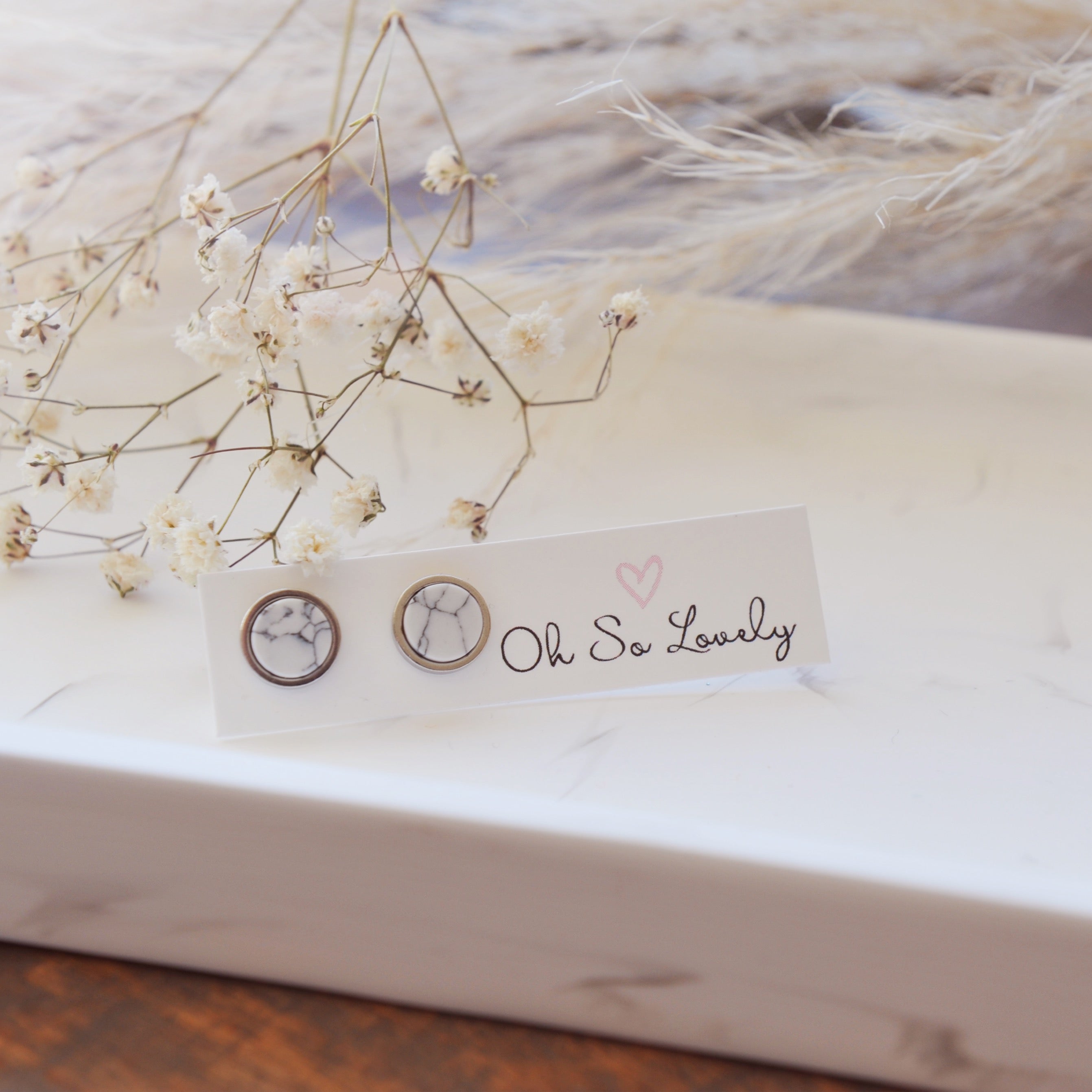 Howlite Stud Earrings