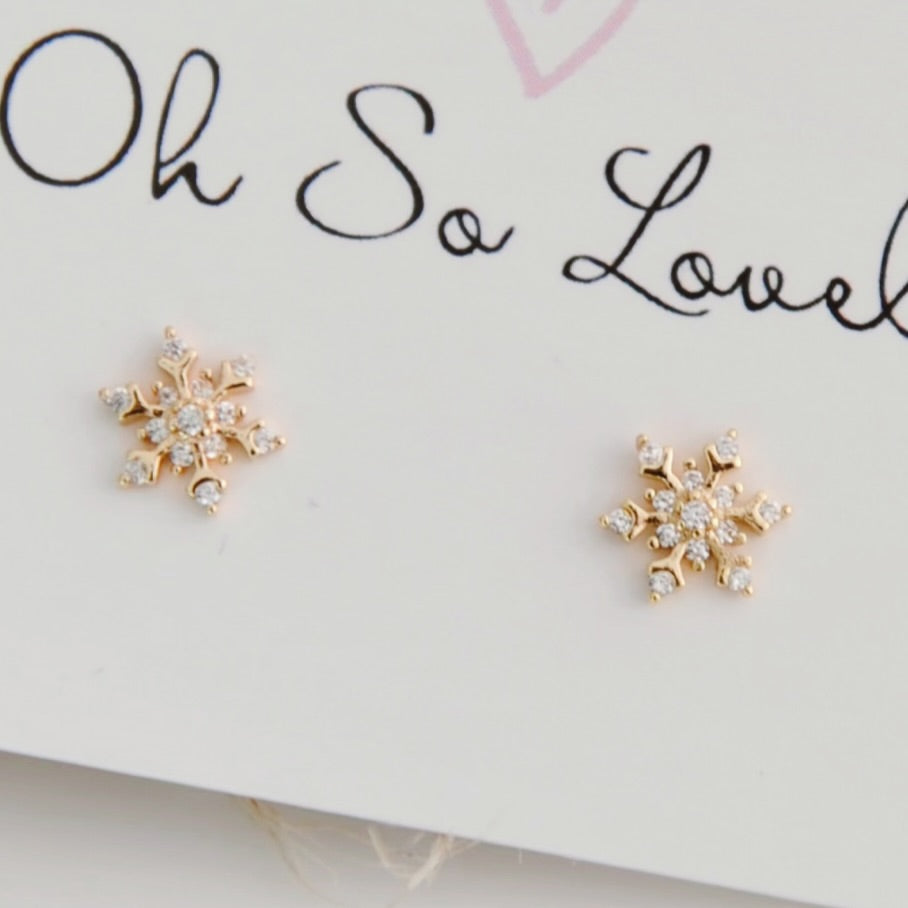 Winnie Crystal Snowflake Stud Earrings
