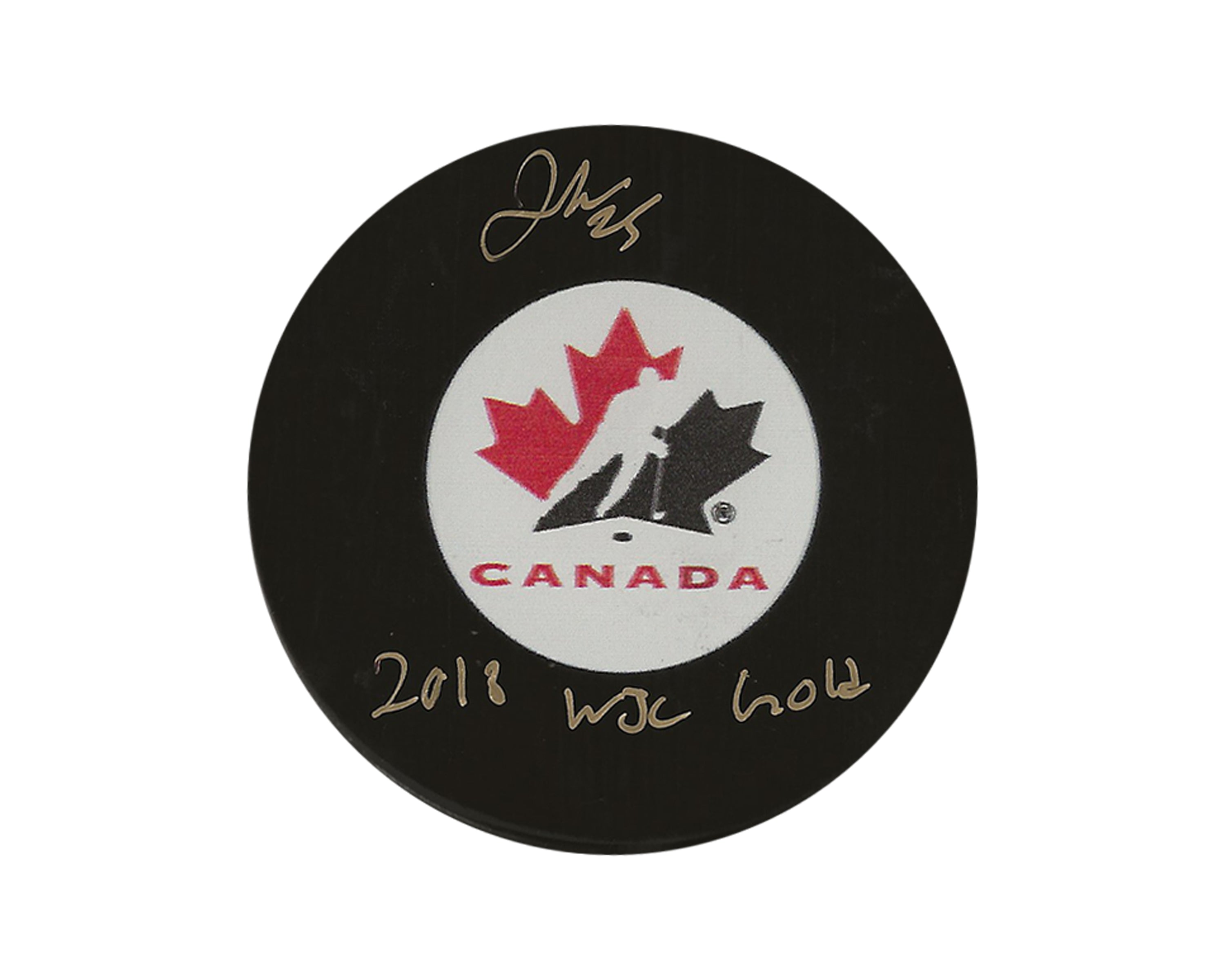 Jordan Kyrou Autographed Team Canada Autograph Model Puck Inscribed 
