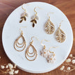 BIANCA Pretty Dangle Leaf Earrings with cubic zirconias