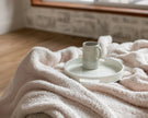Primrose Pink Solid Double Layered Print Extended Throw