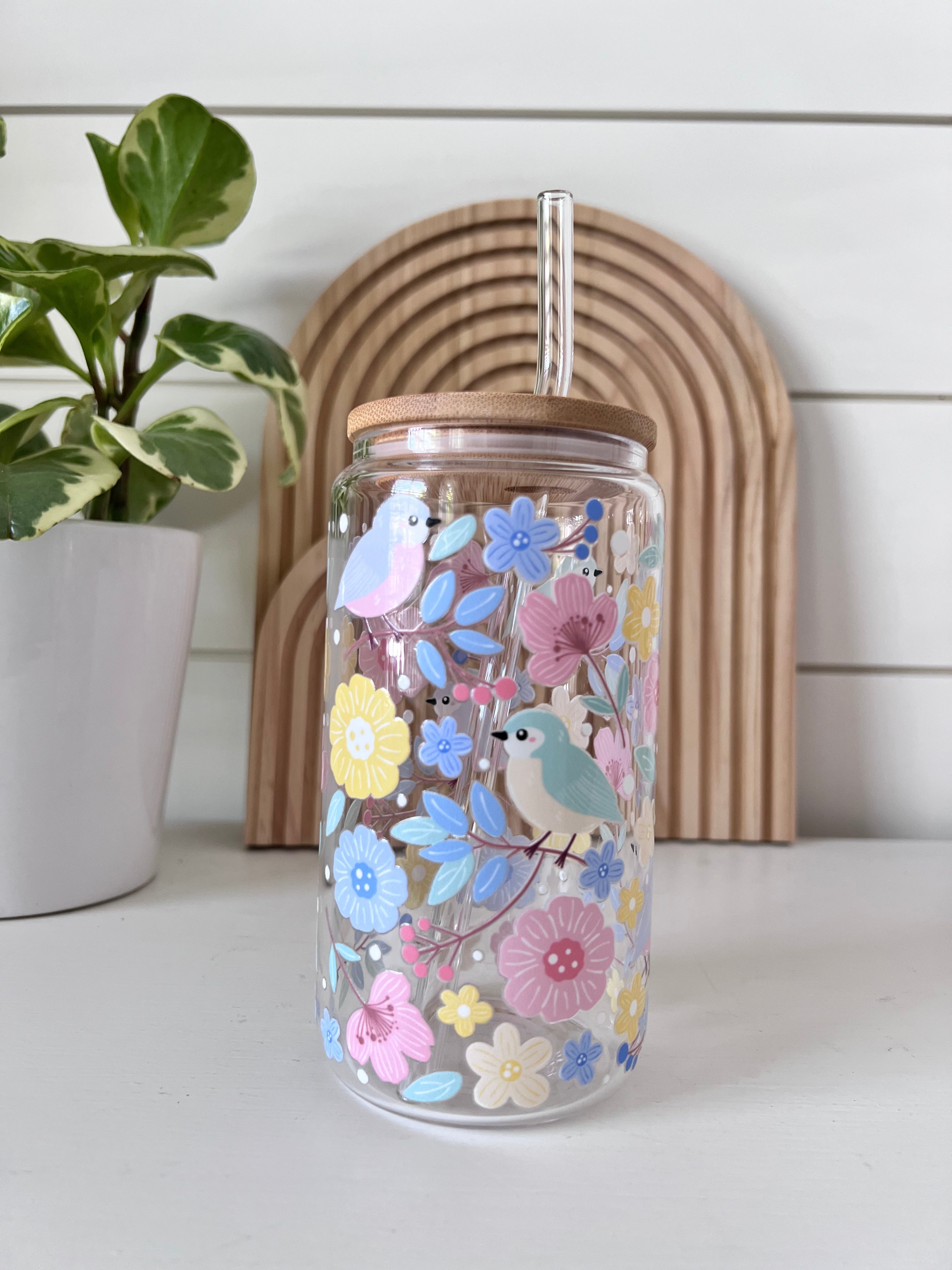 Verre à thé en forme d'oiseau de printemps