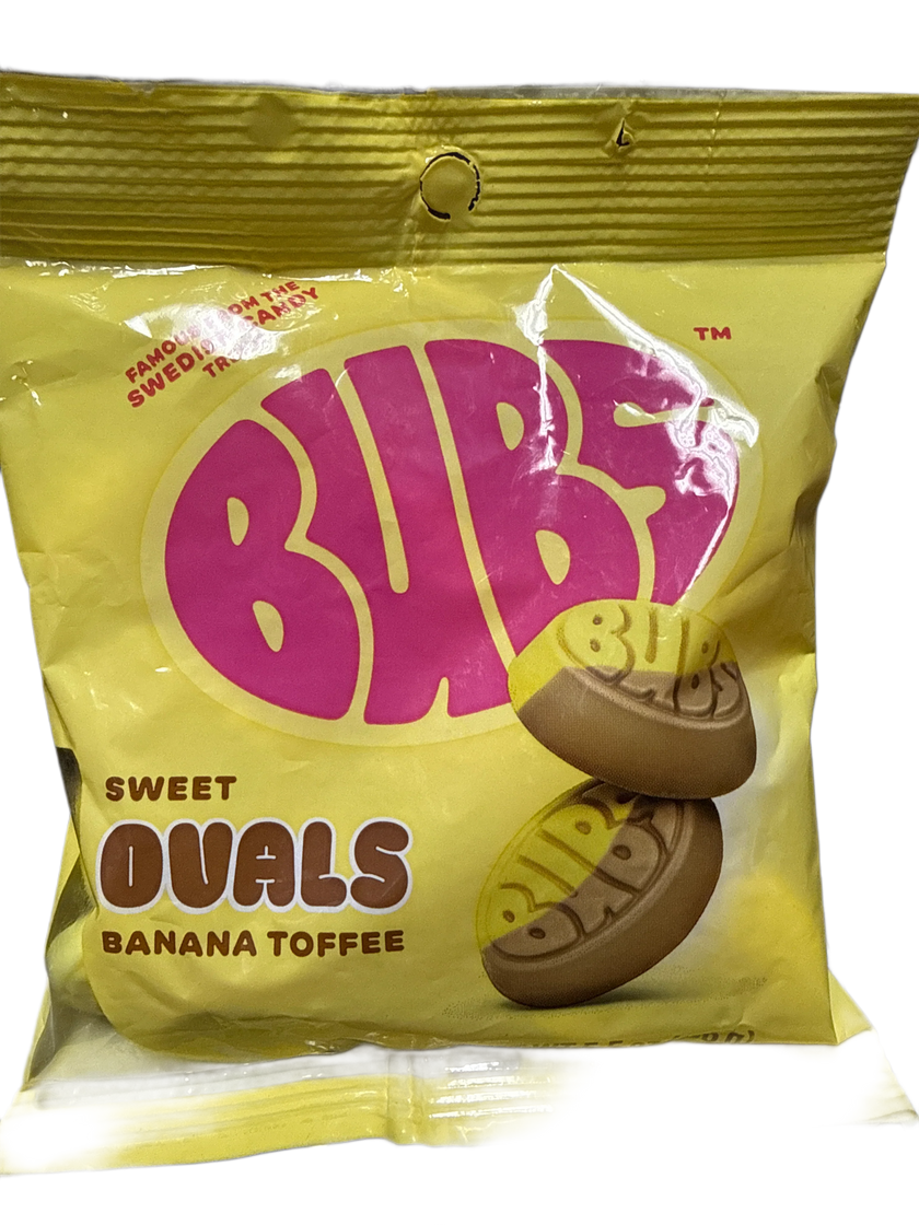 Bubs Goody Sour Ovals Banana Toffee Candy 175G - Swedish Edition