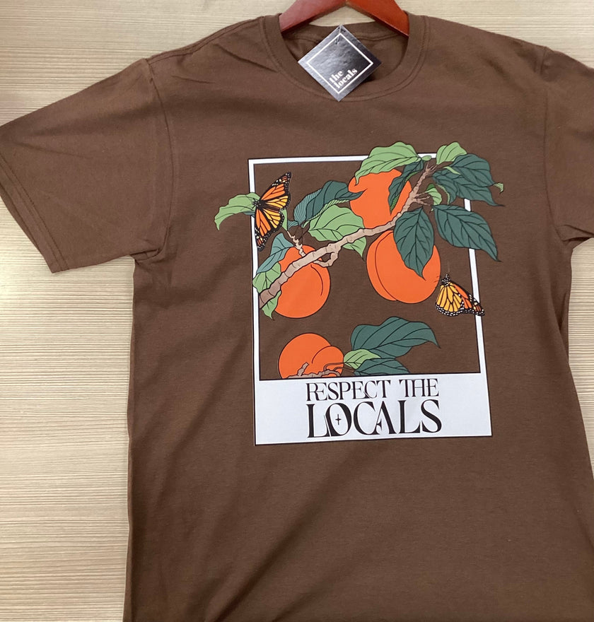 Respect the Locals Peaches Brown T-Shirt