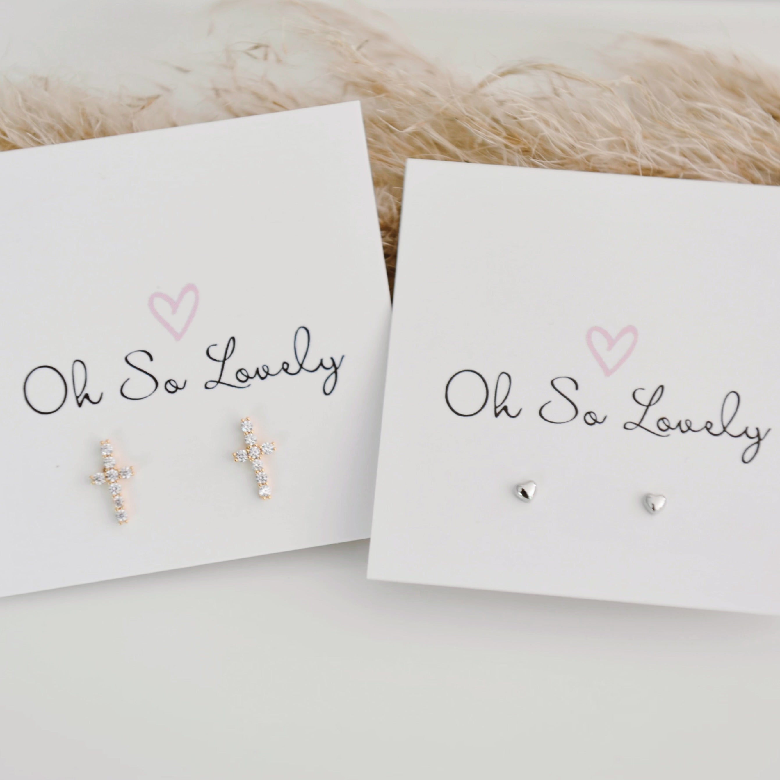 Rosemary Cross Stud Earrings