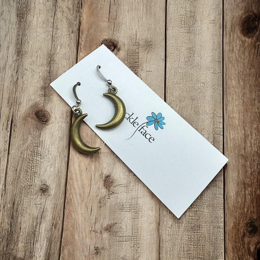 Bubble Moon Earrings - 3D Crescent Shape, Hypoallergenic, Nickel-free