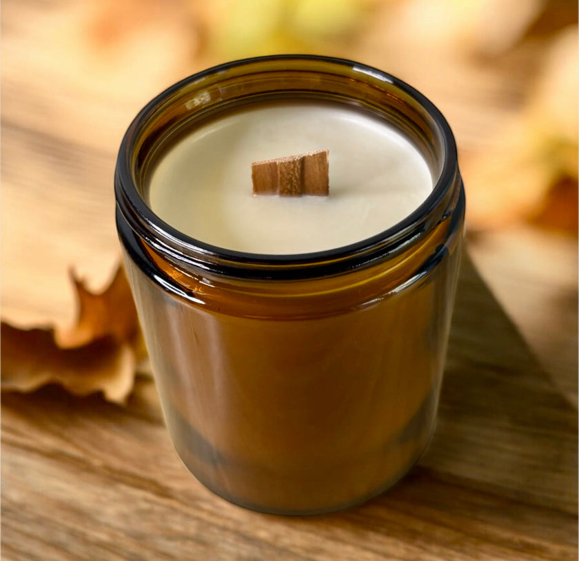 8oz Woodwick Soy Candle – Hand-Poured, Crackling Wick, Long-Lasting Scent