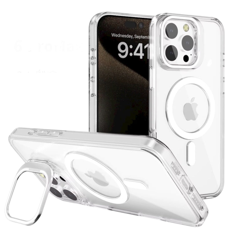 iPhone 15 clear MagSafe camera stand case