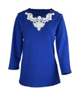 Ladies Long Sleeve Top – Royal Blue Lace