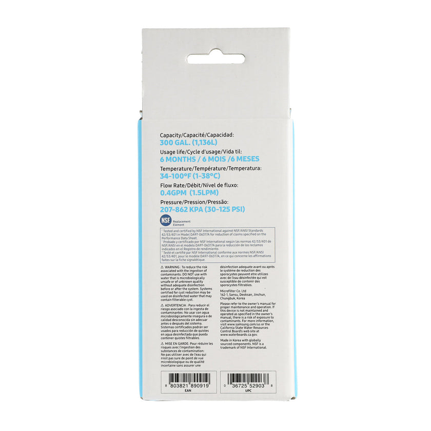 Filtre à eau pour réfrigérateur Samsung DA29-00003G (HAF-CU)