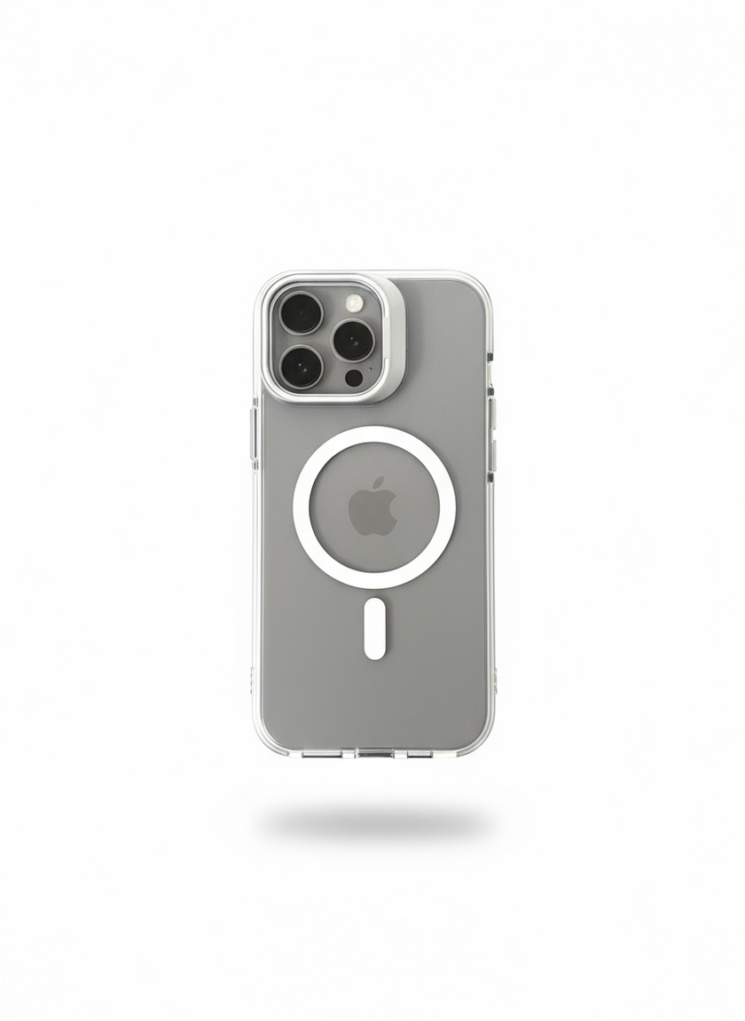 iPhone 15 clear MagSafe camera stand case
